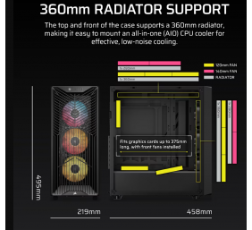 Corsair PC Case | 3200D RS | Black | Mid-Tower