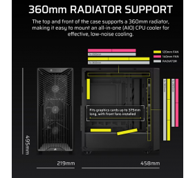 Corsair PC Case | 3200D RS | Black | Mid-Tower