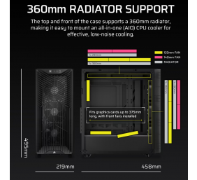 Corsair PC Case | 3200D RS | Smoke | Mid-Tower