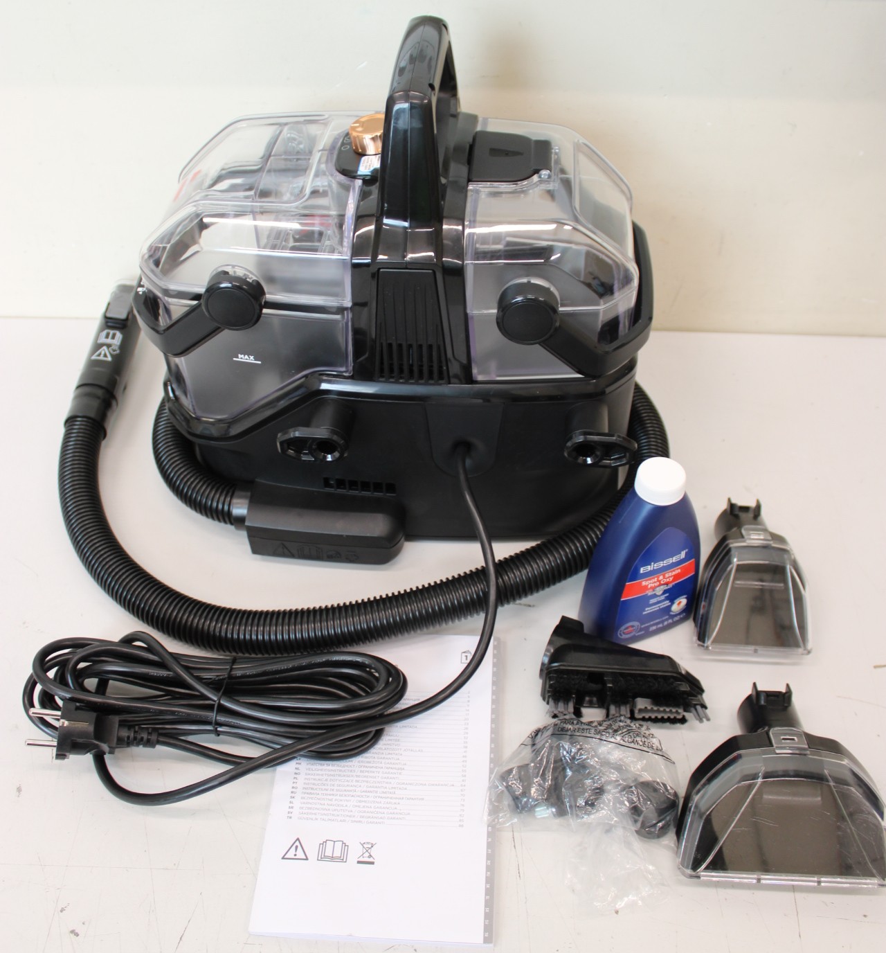 SALE OUT. SALE OUT. Bissell | Portable Carpet and Upholstery Cleaner | SpotClean HydroSteam Pro | Corded operating | Washing function | 1000 W | - V | Black | Warranty 24 month(s) | DEMO