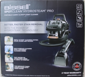SALE OUT. SALE OUT. Bissell | Portable Carpet and Upholstery Cleaner | SpotClean HydroSteam Pro | Corded operating | Washing function | 1000 W | - V | Black | Warranty 24 month(s) | DEMO