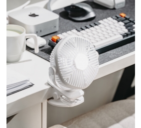 Adler Rechargeable fan with clip | AD 7335 | Table Fan | 6 W | Diameter 12.7 cm | Number of speeds 3 | Oscillation | White