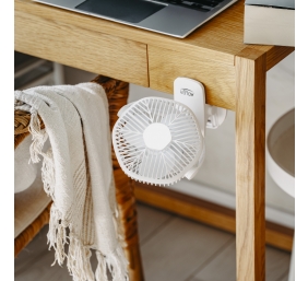 Adler Rechargeable fan with clip | AD 7335 | Table Fan | 6 W | Diameter 12.7 cm | Number of speeds 3 | Oscillation | White