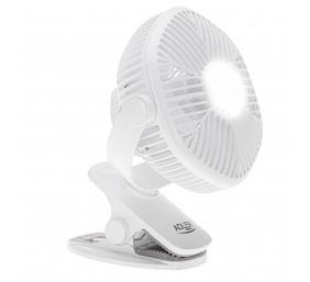 Adler Rechargeable fan with clip | AD 7335 | Table Fan | 6 W | Diameter 12.7 cm | Number of speeds 3 | Oscillation | White