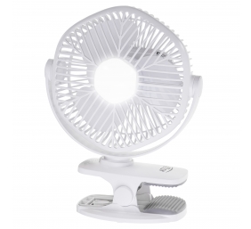 Adler Rechargeable fan with clip | AD 7335 | Table Fan | 6 W | Diameter 12.7 cm | Number of speeds 3 | Oscillation | White