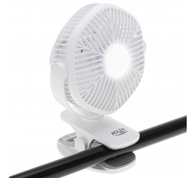 Adler Rechargeable fan with clip | AD 7335 | Table Fan | 6 W | Diameter 12.7 cm | Number of speeds 3 | Oscillation | White