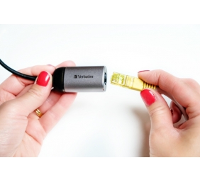 Verbatim 49146 USB-C to Gigabit Ethernet Adapteris, USB 3.1 GEN 1, Gigabit Ethernet, Pilka/Juoda