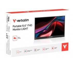 Verbatim 32401 Nešiojamas monitorius LIGHT 15.6'' IPS FHD 1920x1080 10ms 250cd/m2 60Hz, Juoda