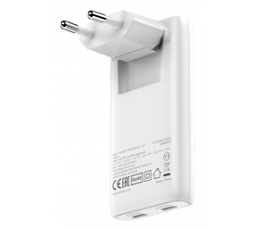 Verbatim 32355 Fold 'n' Go GaN Įkroviklis 65W 2-Port, USB-C, EU Plug, Balta