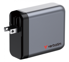 Verbatim 32203 GaN Įkroviklis 140W 4-Port, USB-A/USB-C, EU/UK/US Plug, Pilka/Juoda