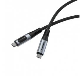 Verbatim 31849 Sync &amp; Charge Kabelis USB-C į USB-C 240W 40Gbps 120cm, Power Display, Pilka/Juoda