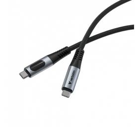 Verbatim 31848 Sync &amp; Charge Kabelis USB-C į USB-C 100W 480Mbps 120cm, Power Display, Pilka/Juoda