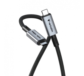 Verbatim 31847 Sync &amp; Charge Kabelis USB-C į USB-C 240W 40Gbps 120cm, Pilka/Juoda