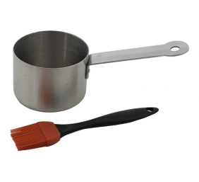 Barbecook | Stainless steel saucepot with brush, 10.5 x 7.5 x 23 cm | BC-ACC-7211