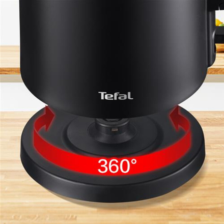 TEFAL | KO1408E0 Thermo Protect | Kettle | Electric | 1500 W | 1.5 L | Stainless steel/Plastic | 360° rotational base | Black