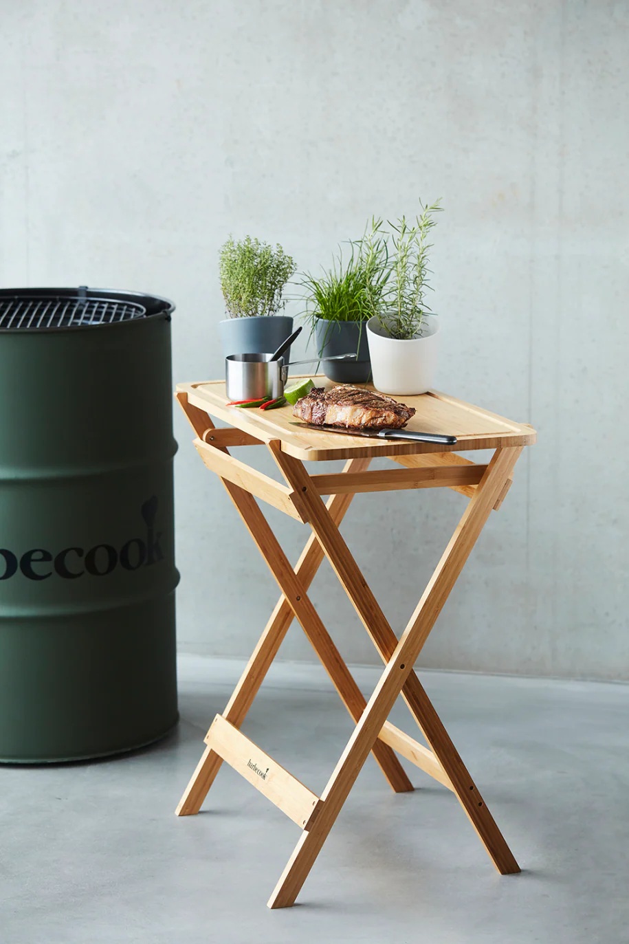 Barbecook | Cutting Table Made of Bamboo, 70 x 43 x 81 cm | BC-ACC-7154