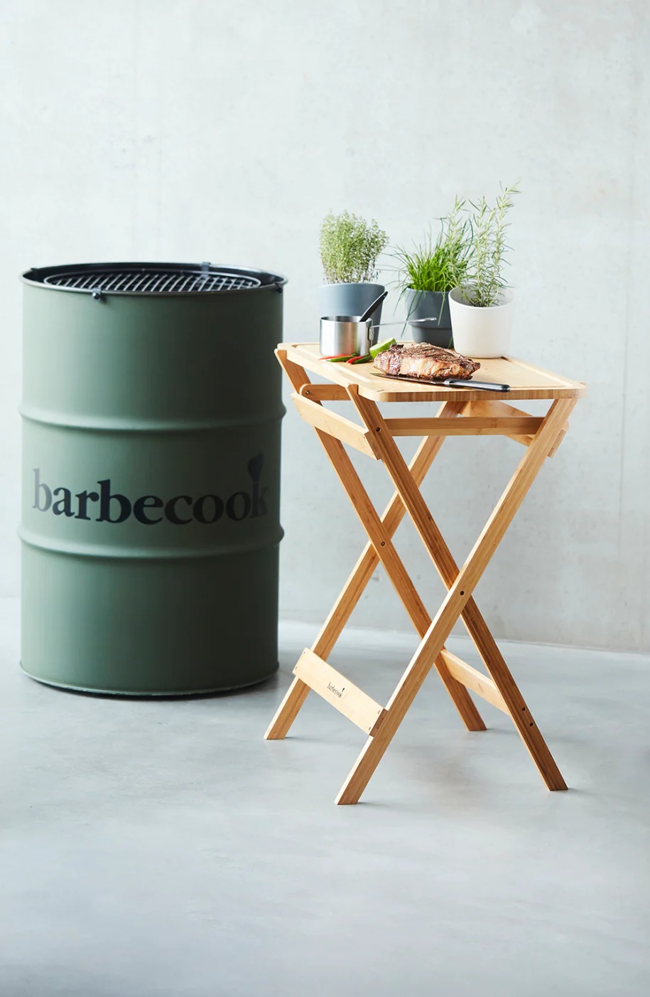 Barbecook | Cutting Table Made of Bamboo, 70 x 43 x 81 cm | BC-ACC-7154