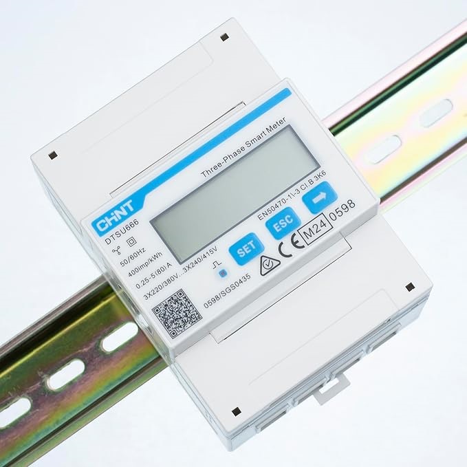 Chint | Smart Power Meter Direct Measurement 3Ph+N Modbus 80A MID (Compatible with DEYE) | DTSU666
