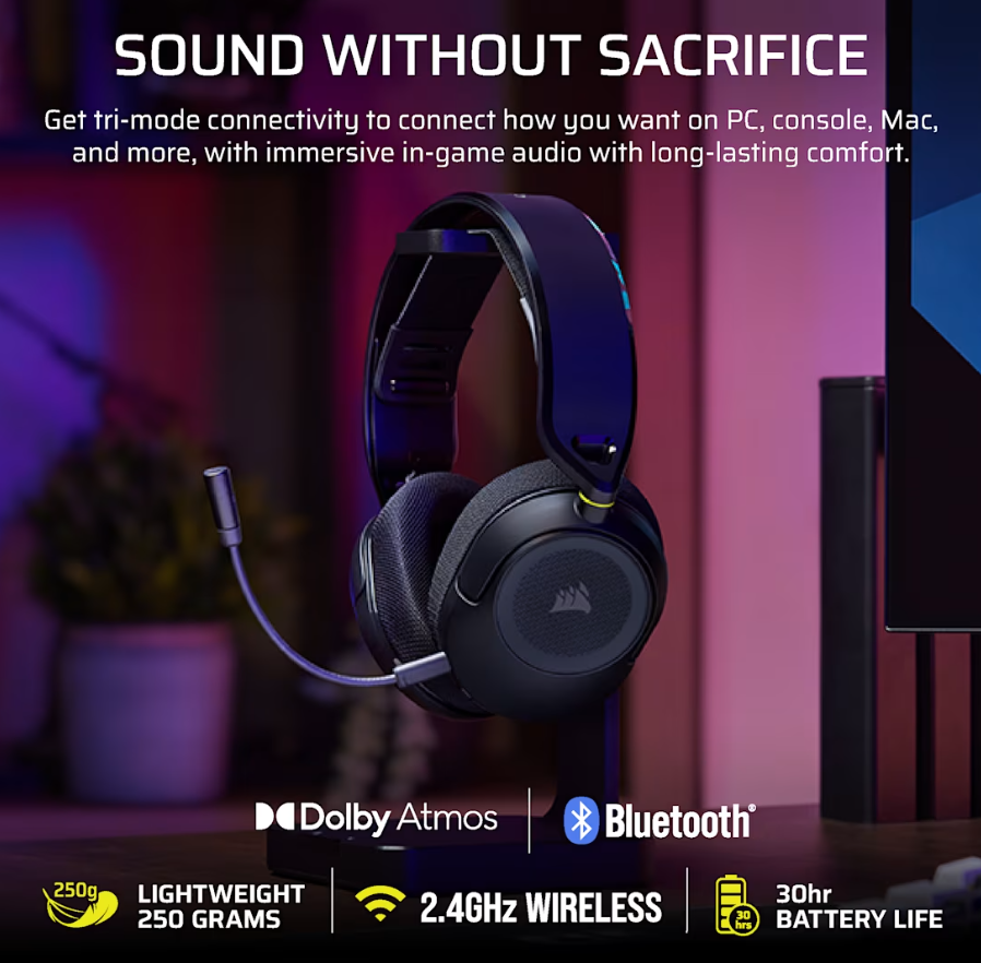 Corsair Gaming Headset | HS35 v3 | Bluetooth | Over-Ear | Microphone | Carbon | Wireless