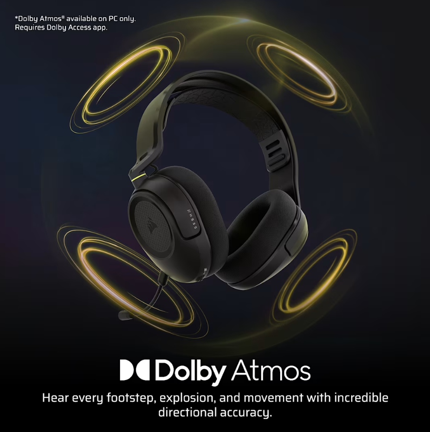 Corsair Gaming Headset | HS35 v3 | Bluetooth | Over-Ear | Microphone | Carbon | Wireless