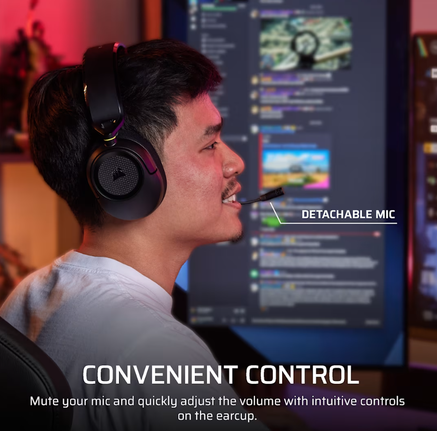 Corsair Gaming Headset | HS35 v3 | Bluetooth | Over-Ear | Microphone | Carbon | Wireless