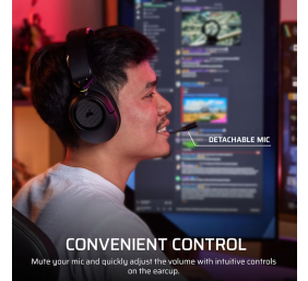 Corsair Gaming Headset | HS35 v3 | Bluetooth | Over-Ear | Microphone | Carbon | Wireless