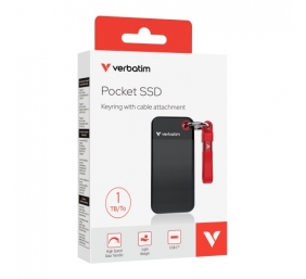 Verbatim 32192 Išorinis SSD diskas 1TB, USB-C 3.2 Gen 2, M.2, iki 1000MB/s, Juoda/Raudona