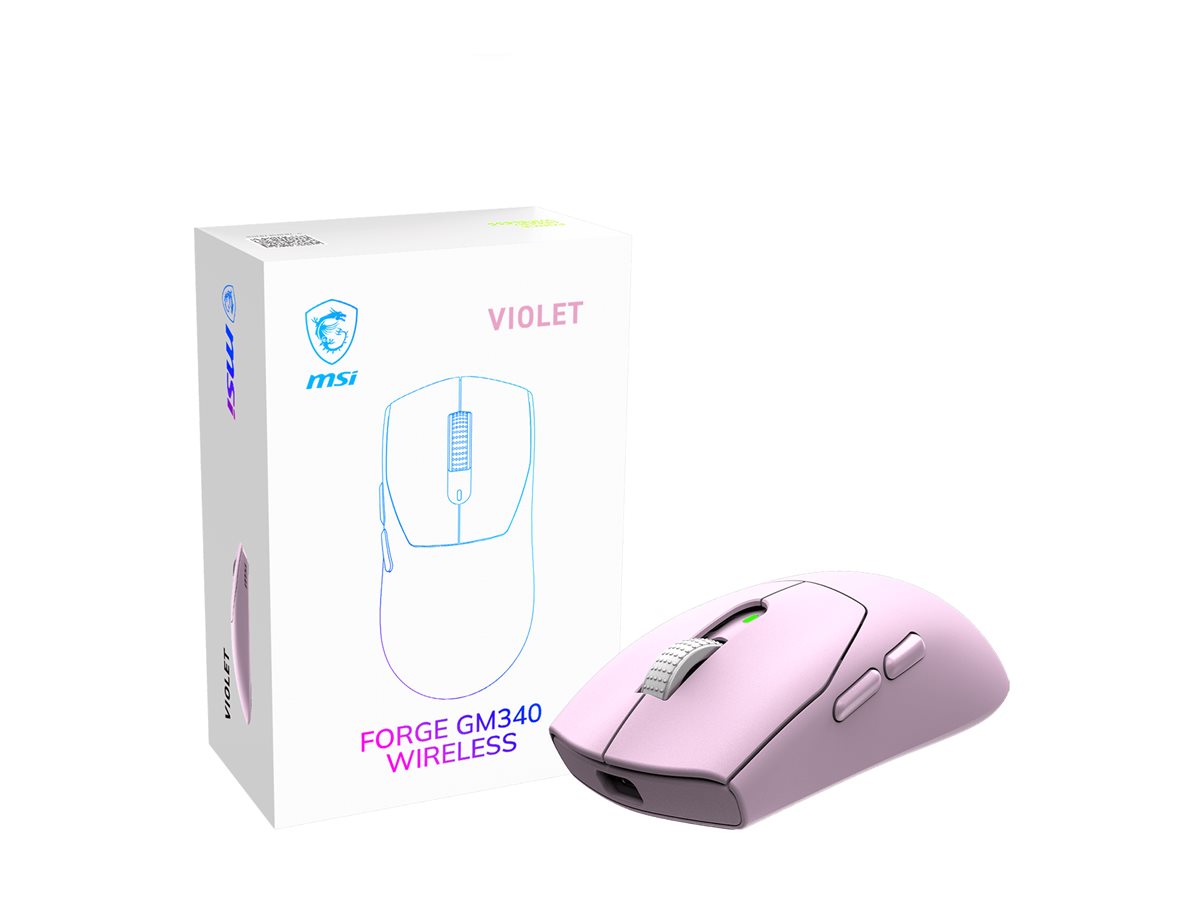 MSI Gaming Mouse | FORGE GM340 WIRELESS | Wireless | 2.4 GHz, Bluetooth , USB | Violet