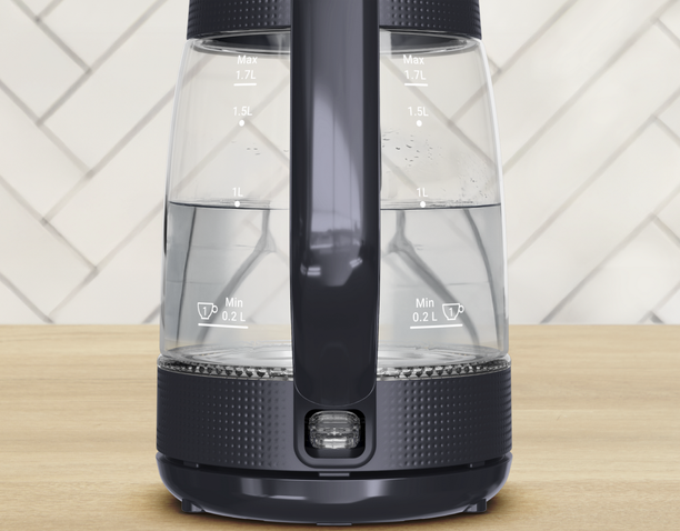TEFAL Kettle | KO2G08E0 | 2000 W | Electric | 1.7 L | Heat-resistant glass | 360° rotational base | Black/Transparent