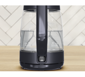 TEFAL Kettle | KO2G08E0 | 2000 W | Electric | 1.7 L | Heat-resistant glass | 360° rotational base | Black/Transparent