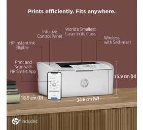 HP LaserJet M110we Spausdintuvas lazerinis B/W A4 20 ppm USB Wi-Fi Ethernet LAN Bluetooth (SPEC)