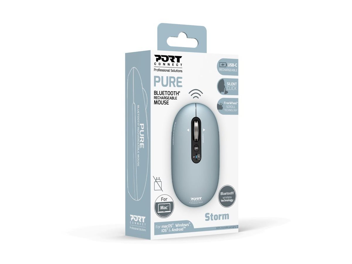 PORT CONNECT Mouse | PURE MAC | Wireless | Bluetooth | Pastel Blue