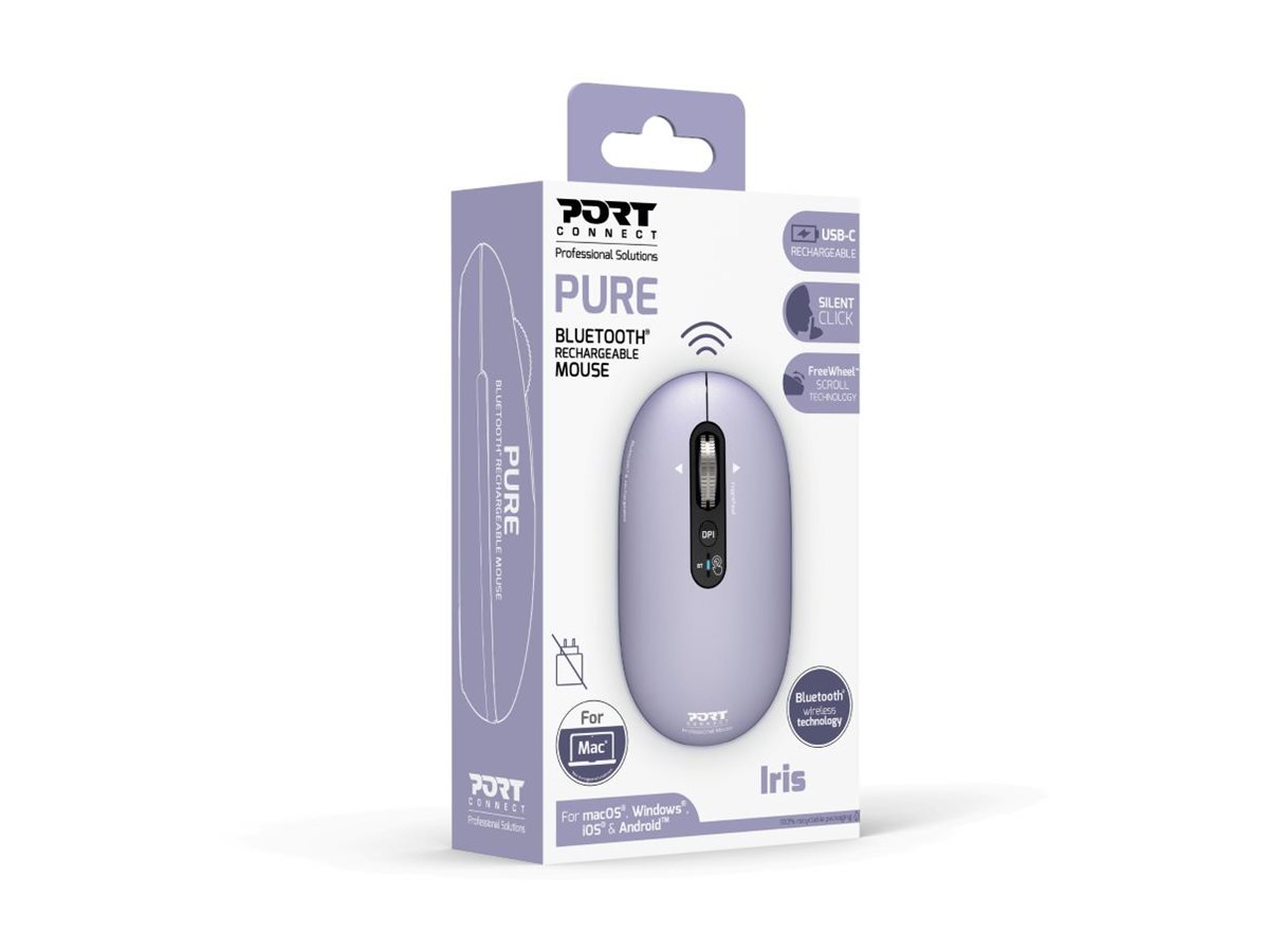 PORT CONNECT Mouse | PURE MAC | Wireless | Bluetooth | Lavender