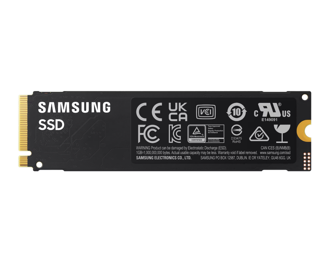 Samsung 990 | 2000 GB | SSD form factor M.2 2280 | Solid-state drive interface PCIe 4.0 x4 NVMe | Read speed 7250 MB/s | Write speed 6450 MB/s