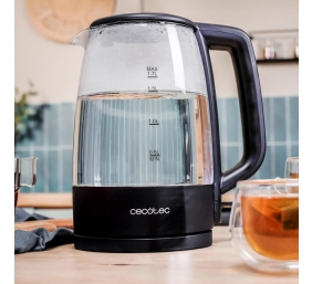 Cecotec Kettle | ThermoSense 320 Clear | 2200 W | Electric | 1.7 L | Glass | 360° rotational base | Black/Transparent