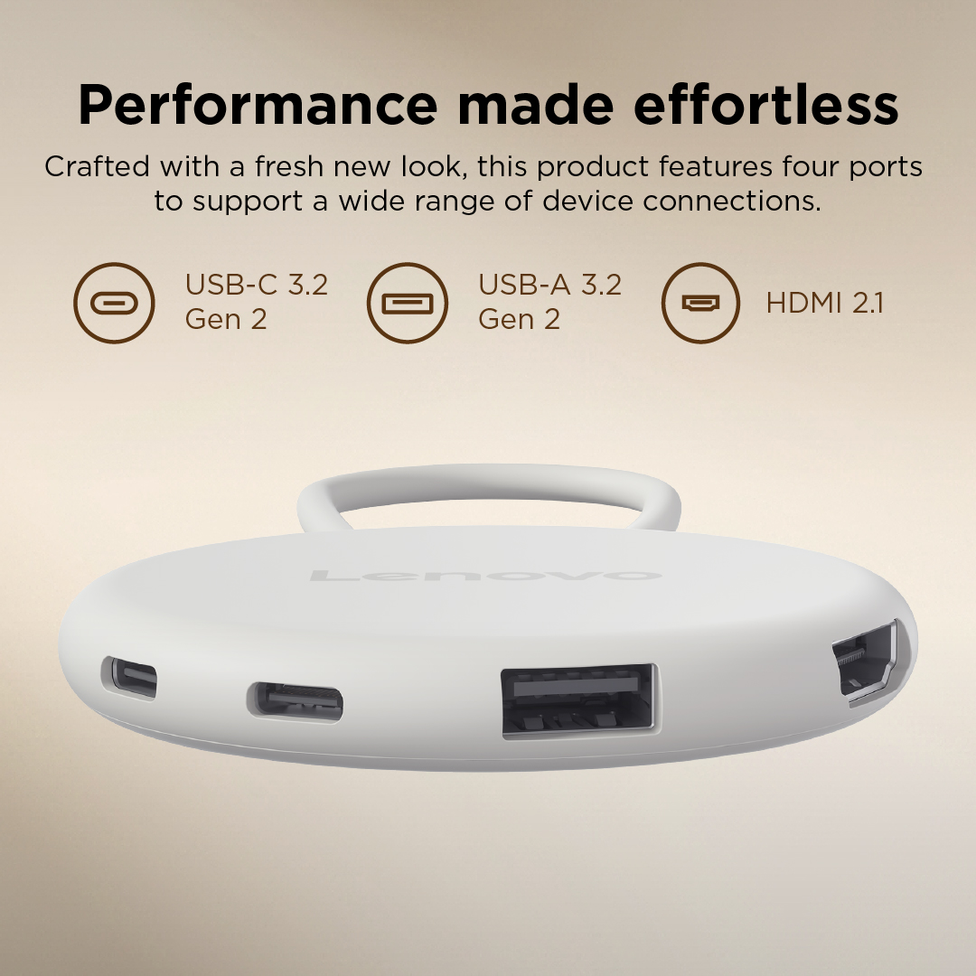 Lenovo Slim USB-C 3.2 Hub | HDMI, USB-C, USB-A | 65 W | Hub