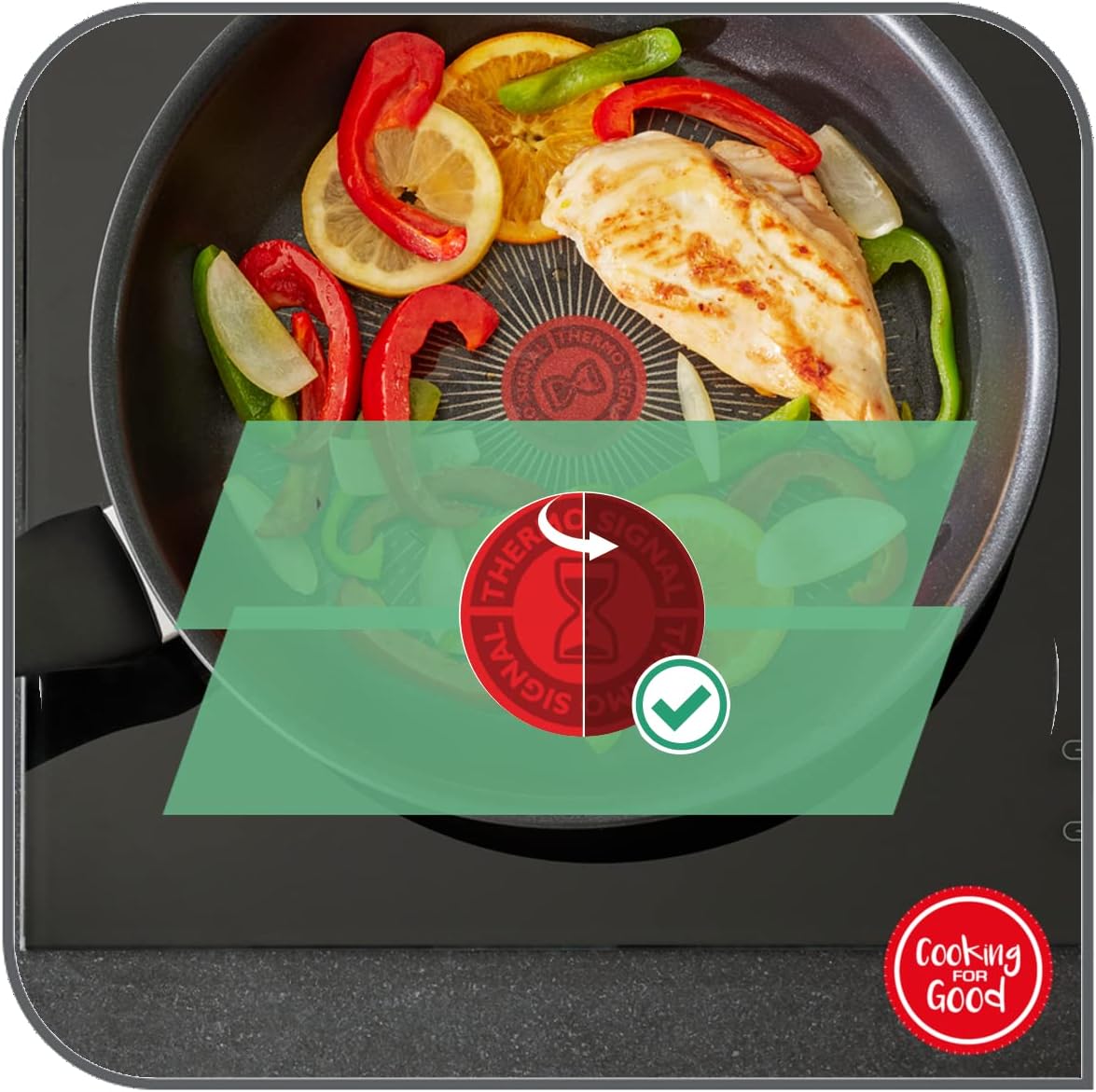 TEFAL | Pan | Duetto+ G7320655 | Frying | Diameter 28 cm | Halogen, induction, ceramic glass, gas, electric | Suitable for induction hob | Black | Fixed handle