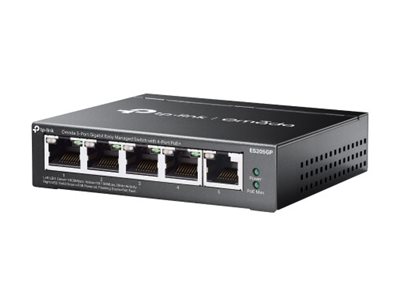 TP-LINK | Omada 5-Port Gigabit Easy Managed Switch with 4-Port PoE+ | ES205GP | Desktop/Wall mountable