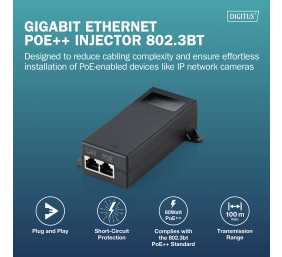 Digitus Gigabit Ethernet PoE++ injector, 802.3bt | DN-95104-1