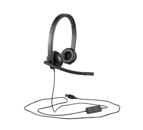 Logitech H570e Mono MS Teams Laidinės ausinės USB-A, Juoda
