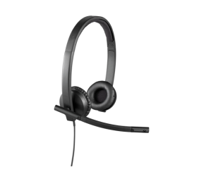 Logitech H570e Mono MS Teams Laidinės ausinės USB-A, Juoda