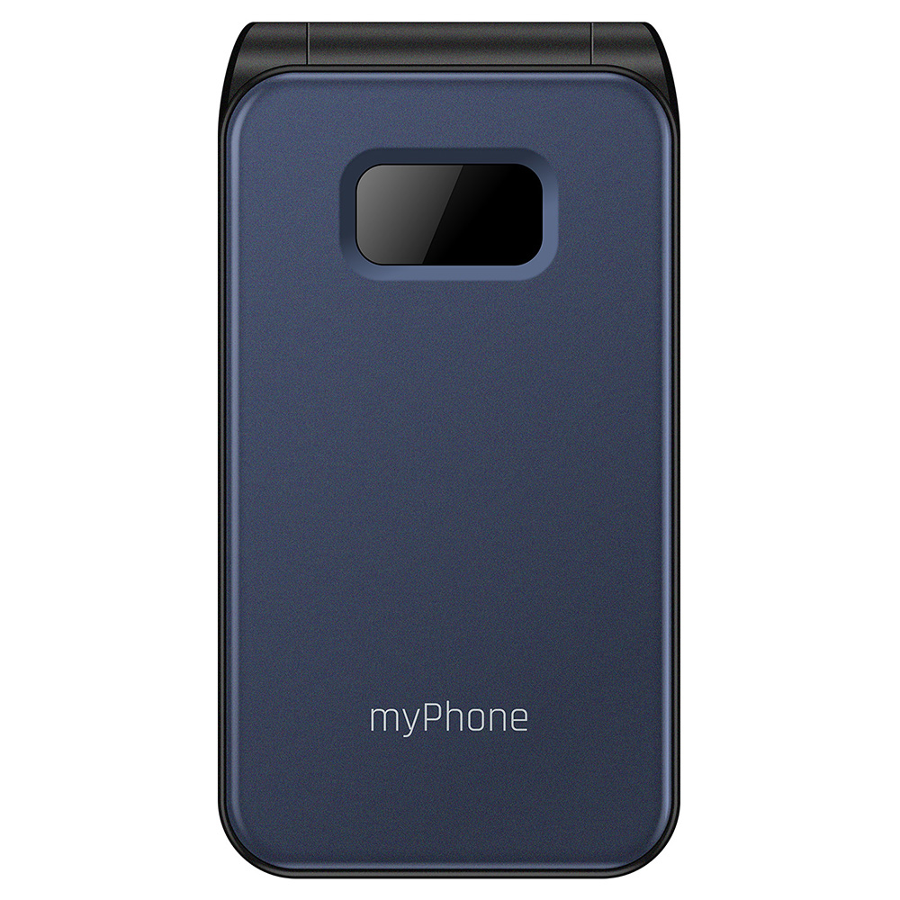 myPhone Flip | LTE | Navy Blue | 2.8 " | TFT | 48 MB | 128 MB | 3G | Bluetooth | 2.1 | USB version Type-C | Built-in camera | Main camera resolution 1.3 MP | 1000 mAh