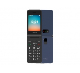 myPhone Flip | LTE | Navy Blue | 2.8 " | TFT | 48 MB | 128 MB | 3G | Bluetooth | 2.1 | USB version Type-C | Built-in camera | Main camera resolution 1.3 MP | 1000 mAh