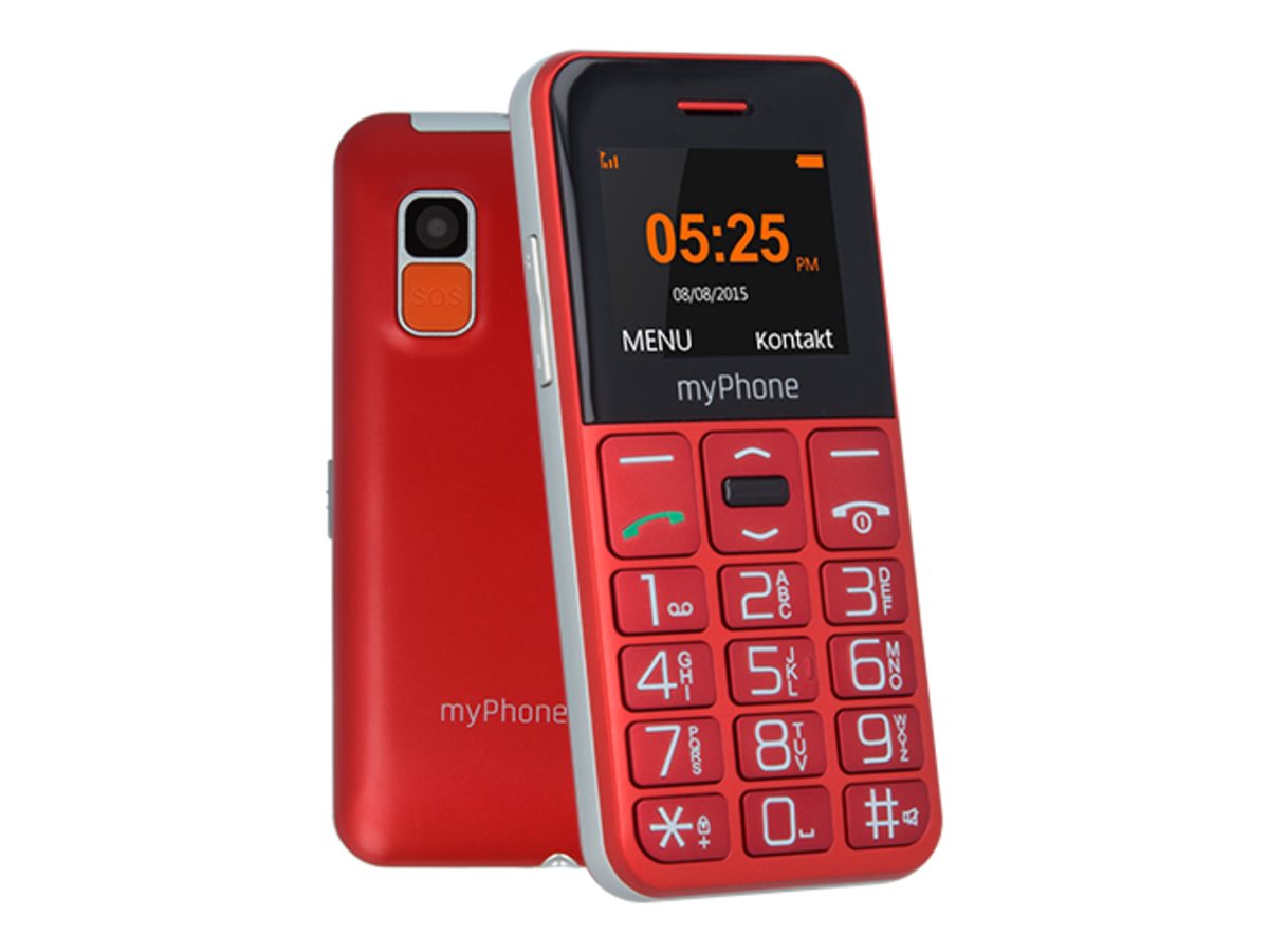 myPhone | Halo Easy | Red | 1.77 " | TFT | 24 MB | 32 MB | Single SIM | Bluetooth | Main camera resolution 0.3 MP | 1000 mAh
