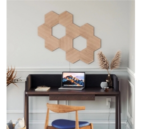 Nanoleaf | Elements Wood Look Hexagons Starter Kit (7 panels) | Cool White + Warm White