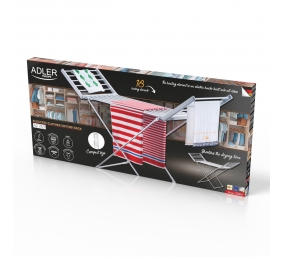 Adler | Foldable electric clothes drying rack | AD 7821 | 220 W | Silver/White