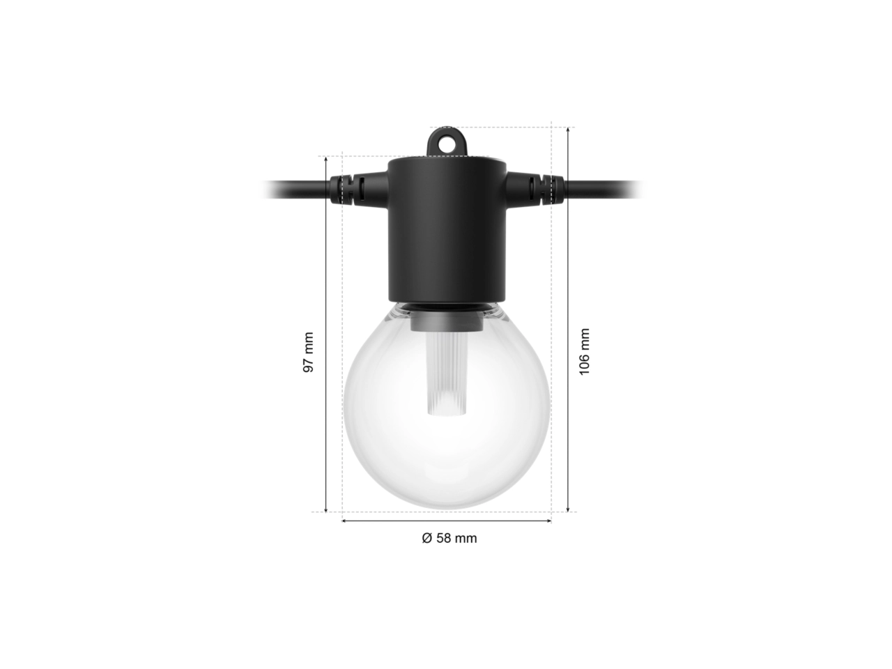 Philips Hue Hue Festavia Globe Outdoor String Lights, 21m Extension | 30 W