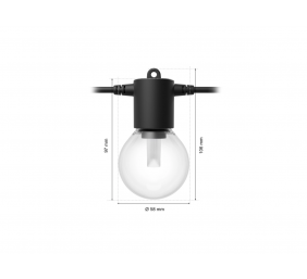 Philips Hue Hue Festavia Globe Outdoor String Lights, 14m Extension | 30 W