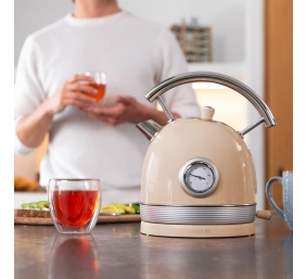 Cecotec Kettle | ThermoSense 420 Vintage | 2200 W | Electric | 1.8 L | Stainless steel | 360° rotational base | Light Beige