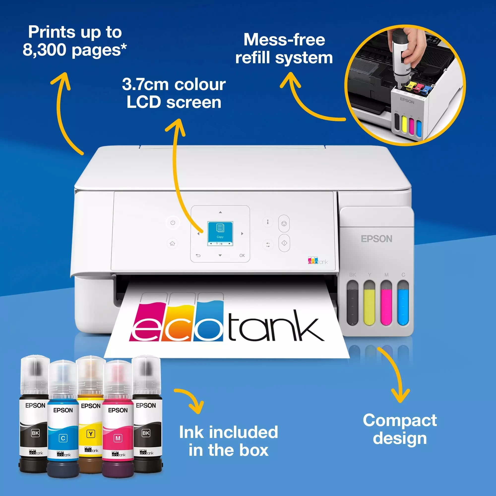 Epson Multifunctional printer | EcoTank L3366 | Inkjet | Colour | A4 | Wi-Fi | White